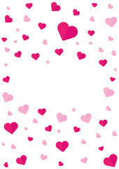 Poster Happy Valentines Day. Background with hearts. Vector flat illustration.