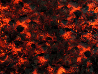 abstract background of smoldering wood coals