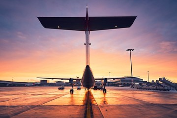 Airport at the sunrise