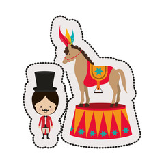 Circus tamer cartoon icon vector illustration graphic design