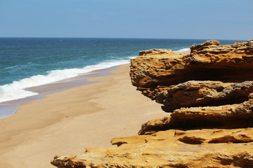 Fototapeta na wymiar Seaside in Nazare, Portugal 