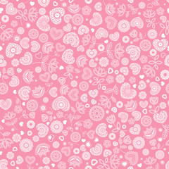 Valentines day pink seamless pattern