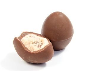 Chocolate candies isolated on white background.