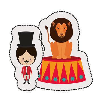 Circus tamer cartoon icon vector illustration graphic design