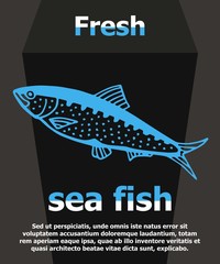 saltwater fish herring vector illustration