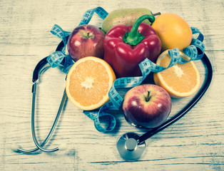 Healthy diet, weight loss - concept of healthy eating.