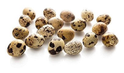 Obraz premium raw quail eggs closeup