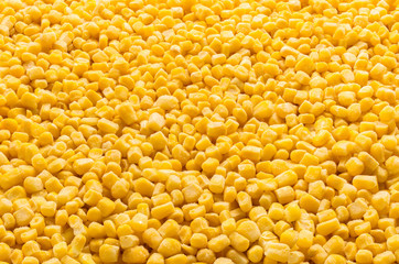 texture of frozen corn closeup