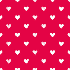 Seamless red pattern with hearts
