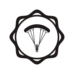 Skydiving extreme sport icon vector illustration graphic design