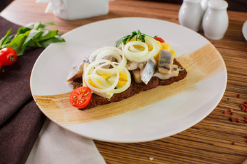 salted herring and potato