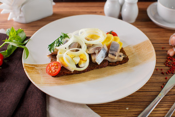 salted herring and potato