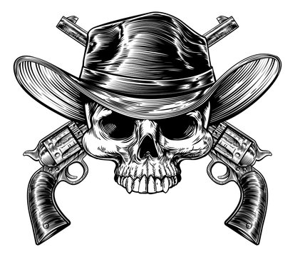 Skull Cowboy and Guns