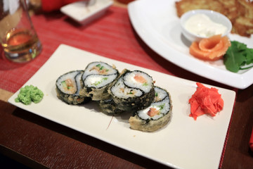 Plate with sushi