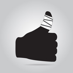 injured finger and bandage icon