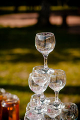 mountain glasses of champagne at the ceremony