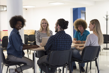 Multiethnic startup business team on meeting