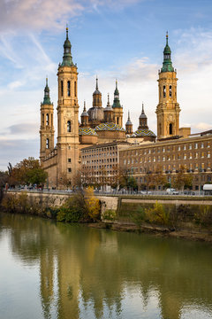 View of Basilica Pilar in Zaragoza , Spain.