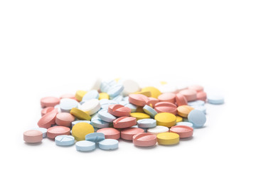 Obraz na płótnie Canvas Heap of the medicine pills. white background