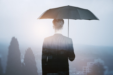 businessman with umbrella