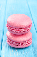 Two pink macaroon
