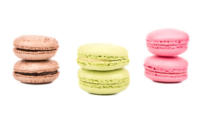 Three multicolored macaroon