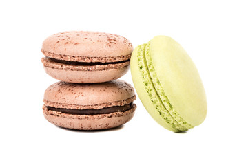 Three multicolored macaroon