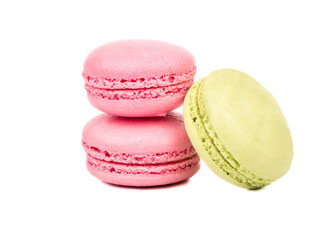Three multicolored macaroon
