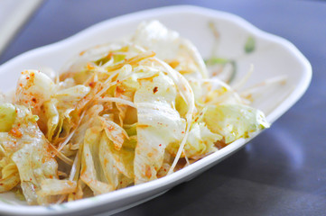 Iceberg lettuce salad with gimchi sauce ,  Korean food