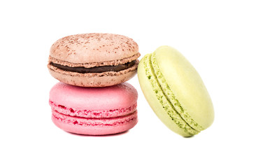Three multicolored macaroon