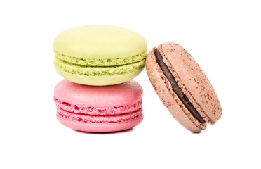 Three multicolored macaroon