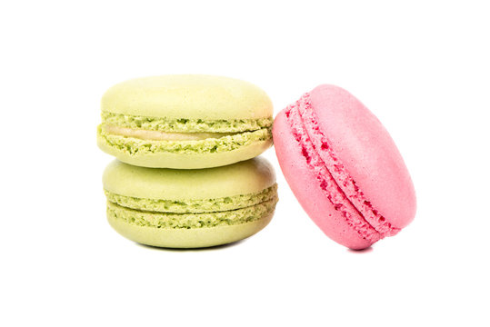 Pistachio and pink macaroon