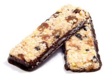 Muesli Cereal Bars. Nutri Oat Protein Bars isolated on white background