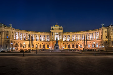 Fototapeta na wymiar Vienna, Austria, Hofburg imperial palace in the night