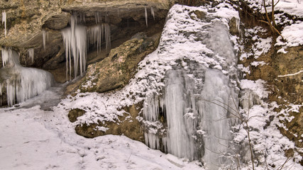 Fototapeta na wymiar Stalaktiten Eis Höhle, Teufelshöhle Kremsmünster