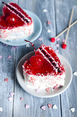Heart cake dessert