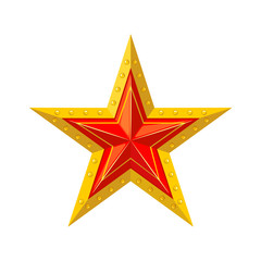 Red star with gold edging icon.