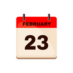 Fototapeta premium February 23 Calendar icon.