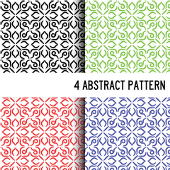 Abstract flower pattern background (4 Color, black, red, green,