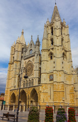 Naklejka na ściany i meble Famous Cathedral of Leon in Spain