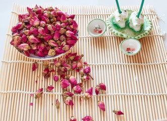 Healthy Tea with rose petals