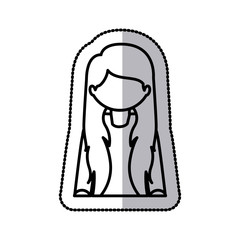 Woman profile pictogram icon vector illustration graphic design