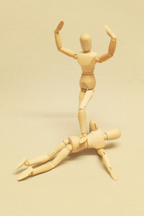 Wooden Doll in Action