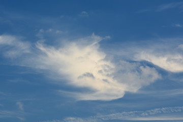 Blue sky puffy cloud-2