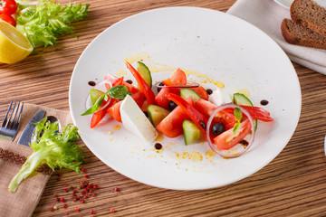 salad with vegetables and greens