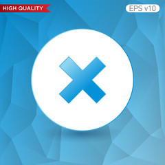 Obraz premium Colored icon or button of delete or cross symbol with background