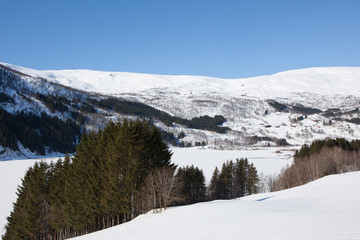 Winter landscape west in Norway