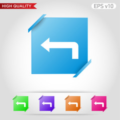 Colored icon or button of left arrow symbol with background