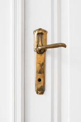 old door handle  on white door