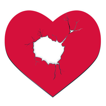 Heartbreak. The red heart with a hole.